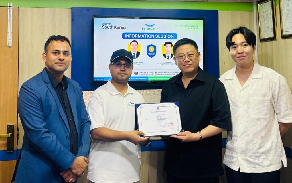 Certificate presentation at SD Miracle