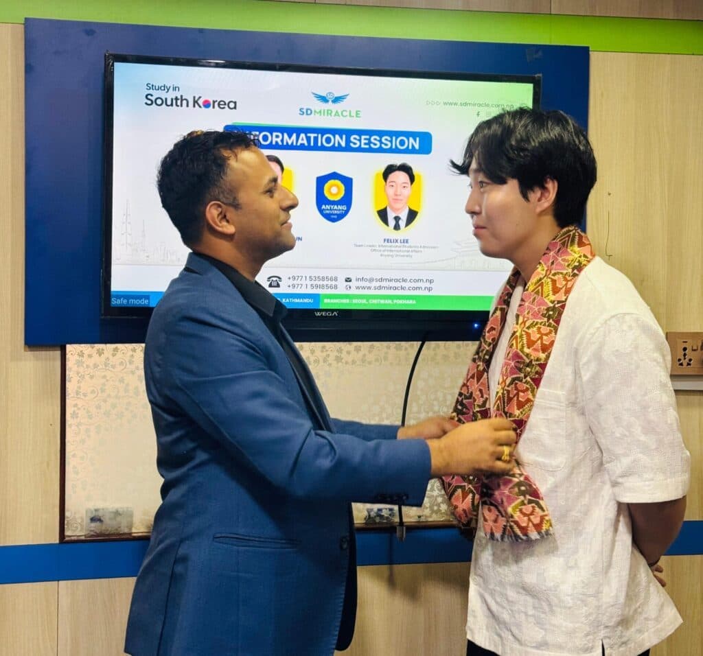 Congratulating a student on their Korean visa